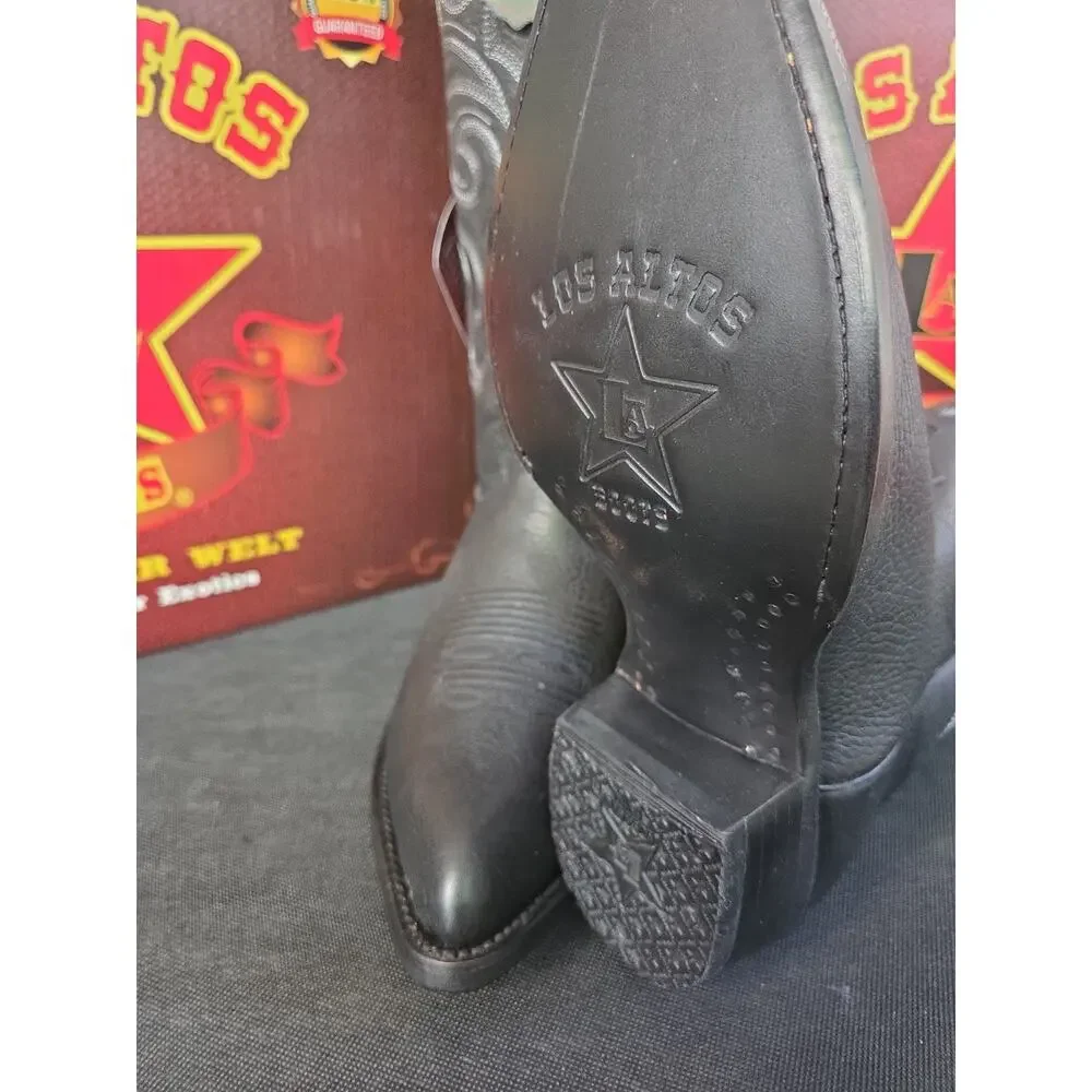 New Los Altos 658305 Men’s Black Deer Skin Leather JToe Boot US8.5